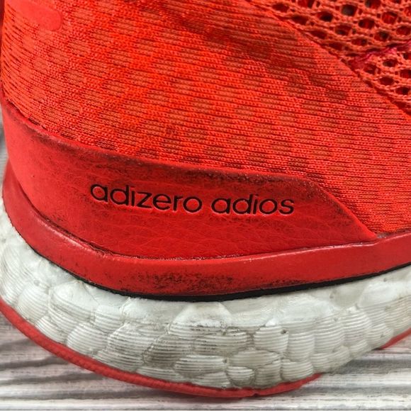 Adidas Bright Orange Womens Running Shoe Adizero Adios Solar Red Sneaker Size 8 - Picture 6 of 10